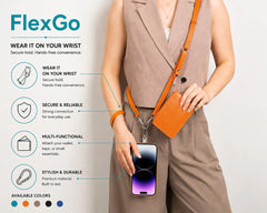 FlexGo PU Leather Phone Strap & Wallet Set – Clip-On Flex