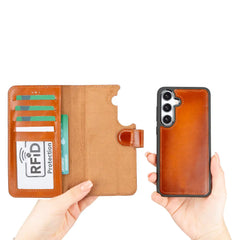 Samsung Galaxy S25 Plus Leather Wallet Case Detachable RFID – Magic