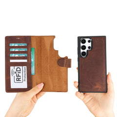 Magic Samsung Galaxy S24 Ultra Leather Detachable Wallet Case