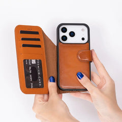 iPhone 17 Pro Leather Wallet Case Detachable RFID MagSafe – Magic Series