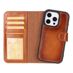 iPhone 16 Pro Max Leather Wallet Case Detachable RFID MagSafe – Magic Series