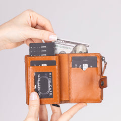 Rodos Pop-up Leather Card Holder – Genuine Leather Wallet for Everyday Carry | Minimal & Handcrafted