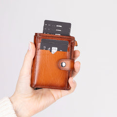Rodos Pop-up Leather Card Holder – Genuine Leather Wallet for Everyday Carry | Minimal & Handcrafted