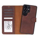 Magic Samsung Galaxy S26 Ultra Detachable Leather Wallet Case – Genuine Leather Phone Case for Everyday Carry | Minimal & Handcrafted