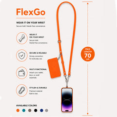 FlexGo PU Leather Phone Strap & Wallet Set – Clip-On Flex