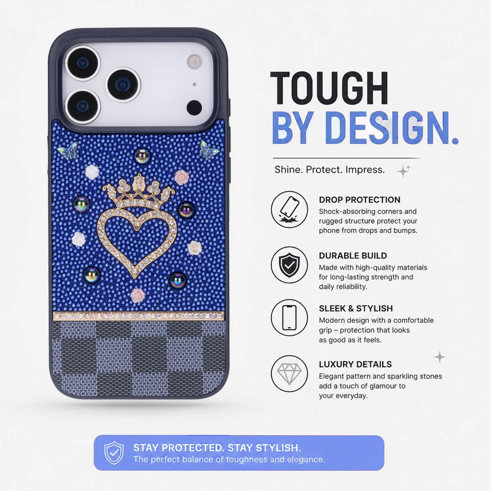 Vissel Heart Crystal Luxury Case for iPhone 17 Pro Max