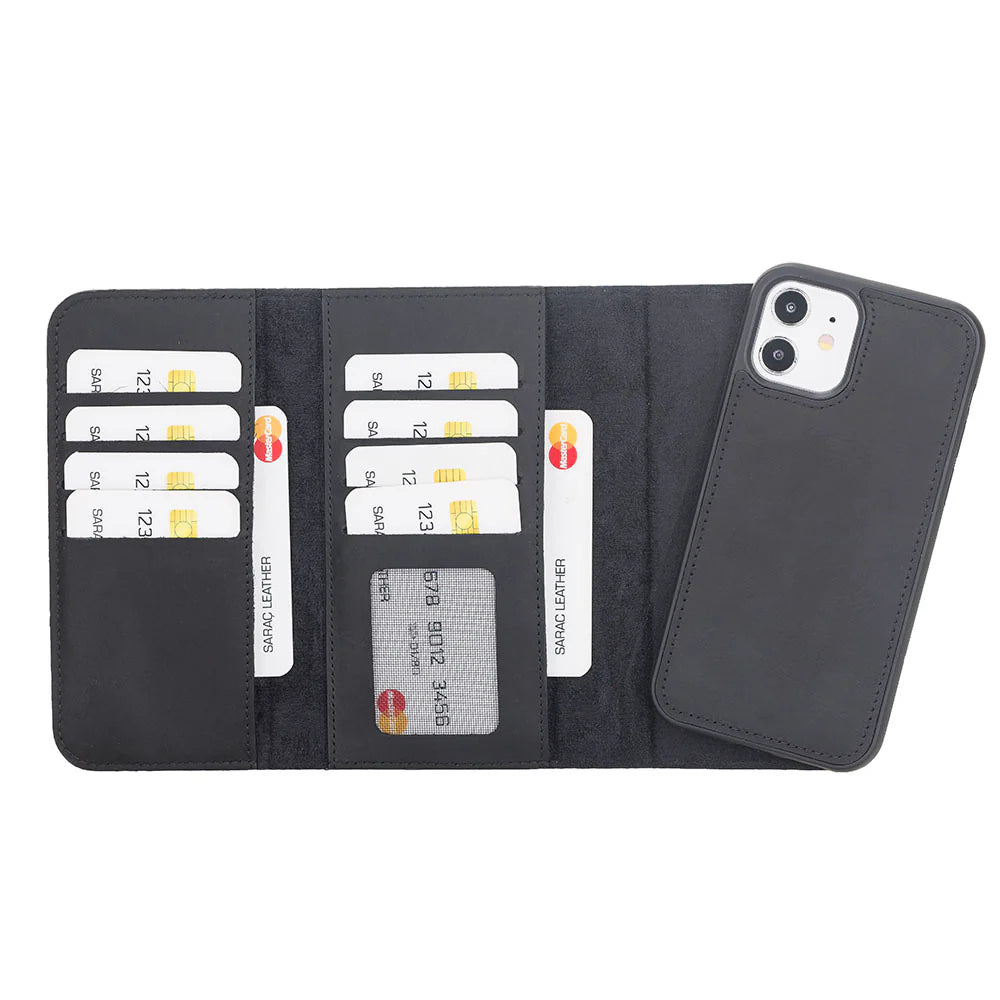 iPhone 12 Mini Leather Wallet Case Detachable RFID – Santa