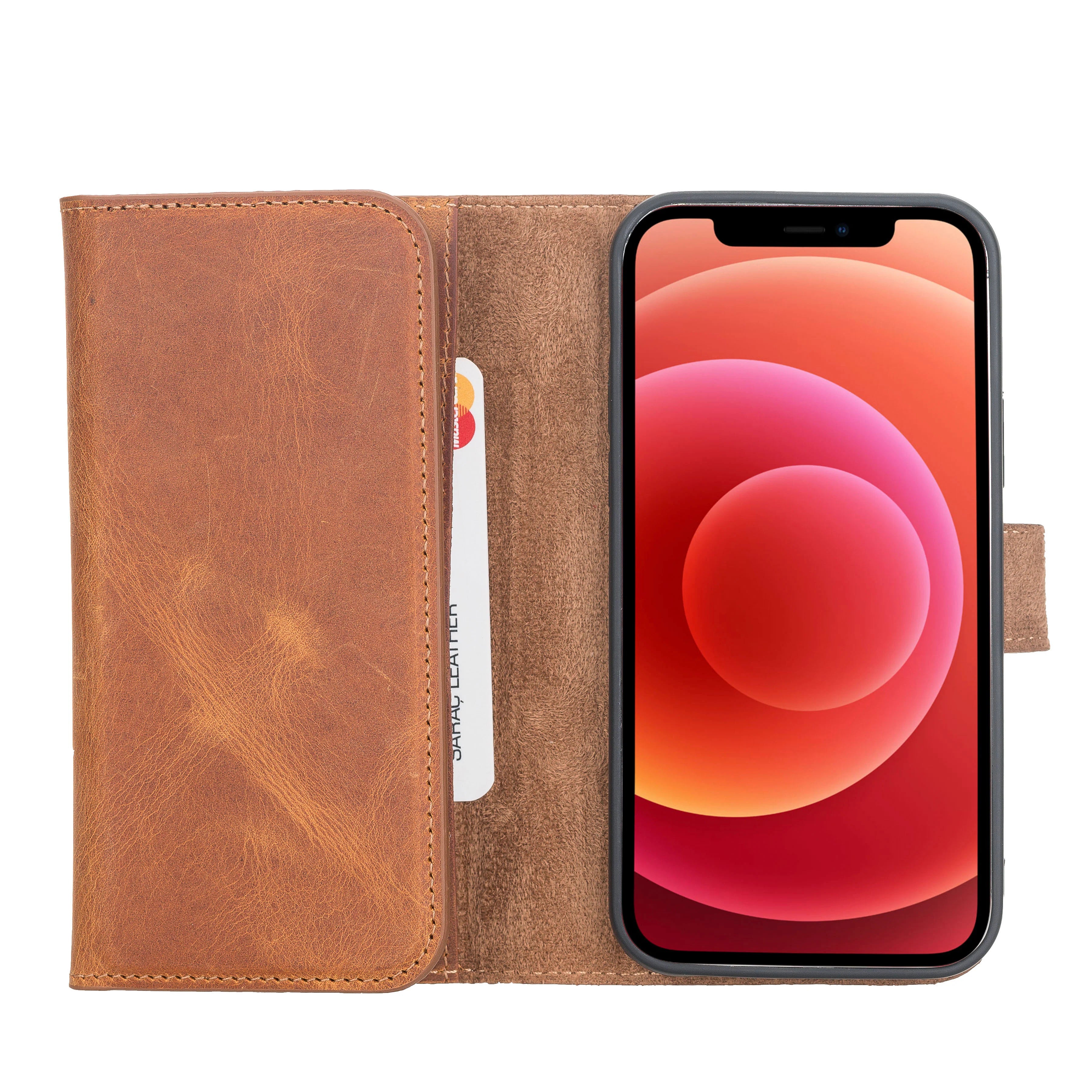 iPhone 12 Mini Leather Wallet Case Detachable RFID – Santa
