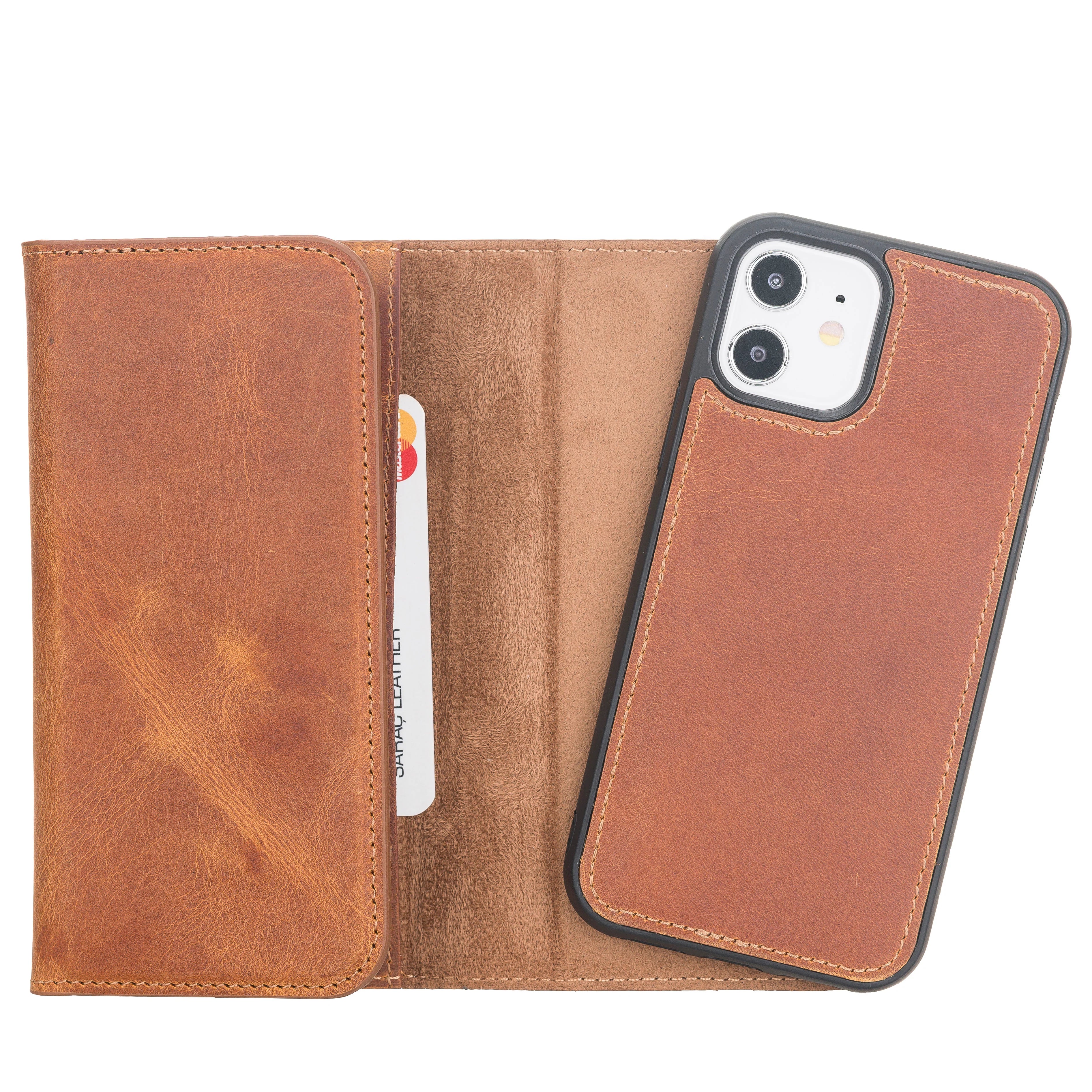 iPhone 12 Mini Leather Wallet Case Detachable RFID – Santa