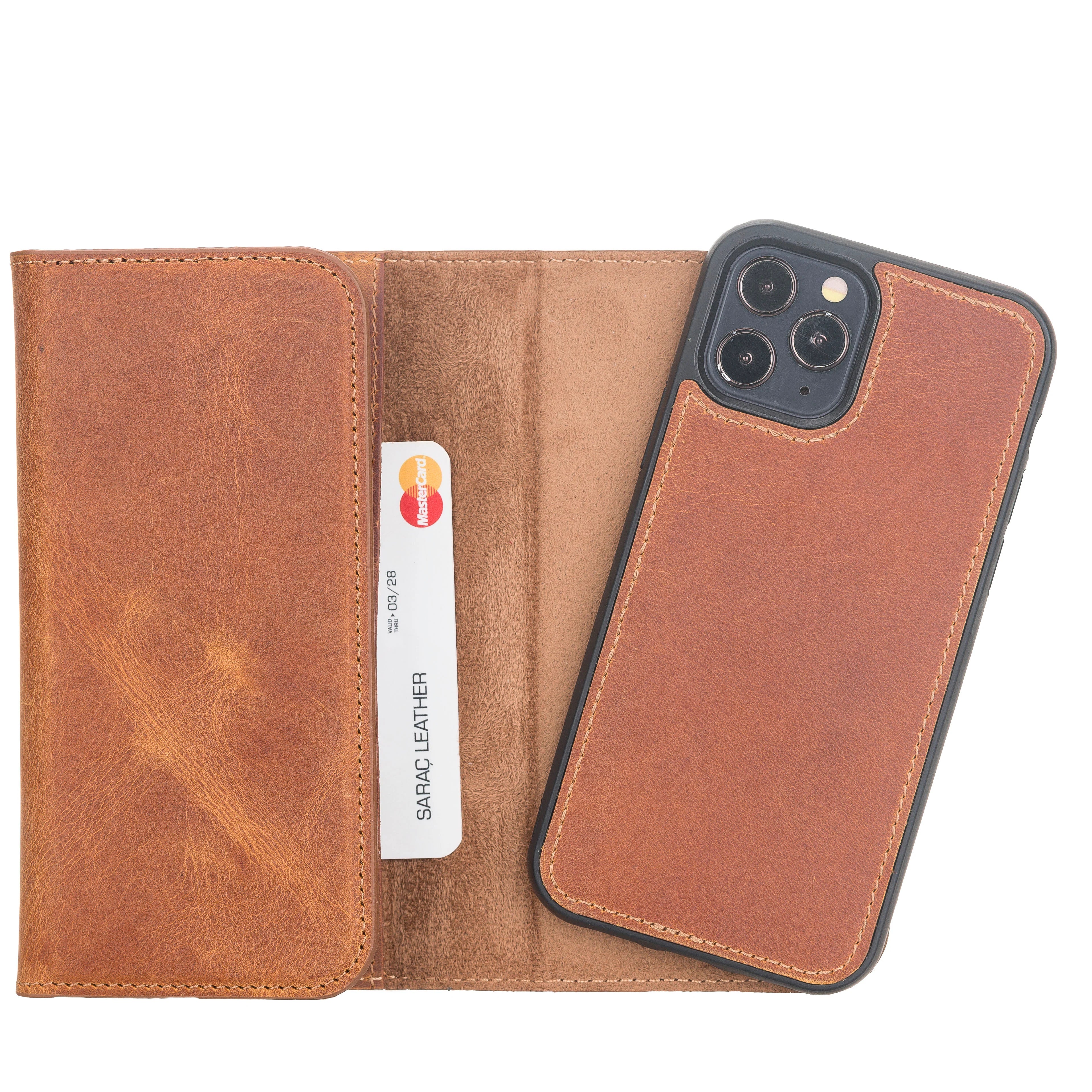 iPhone 12 Pro Max Leather Wallet Case Detachable RFID – Santa