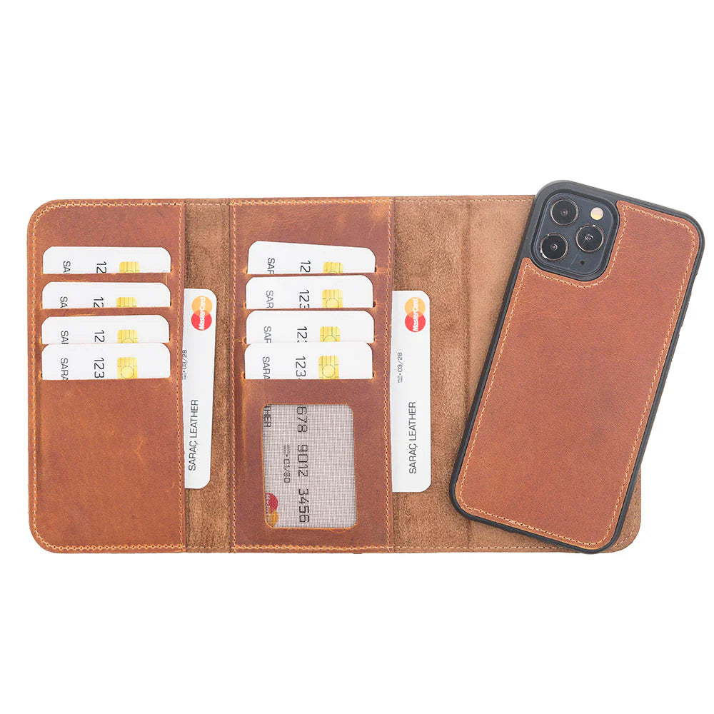 iPhone 12 Pro Max Leather Wallet Case Detachable RFID – Santa