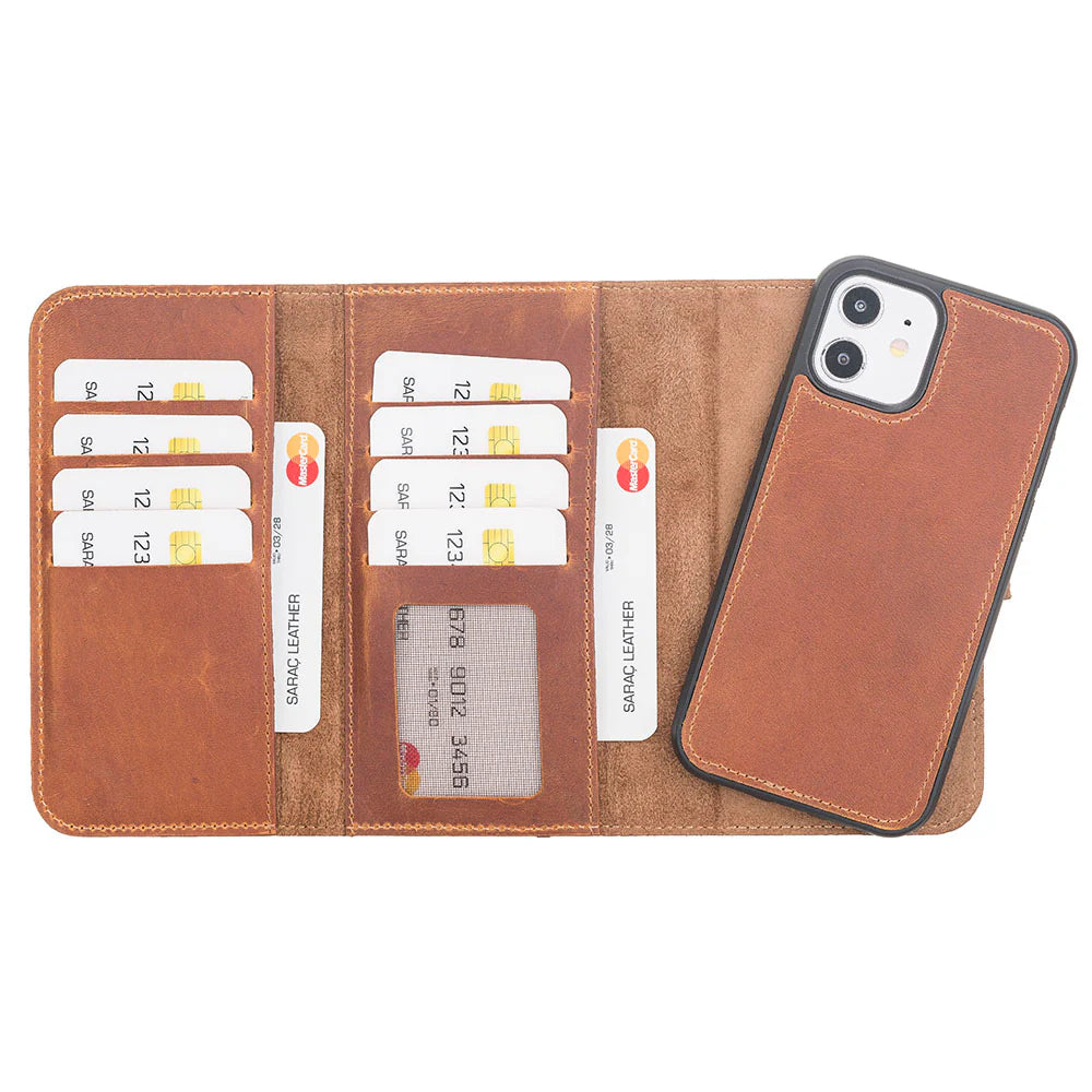 iPhone 12 Mini Leather Wallet Case Detachable RFID – Santa