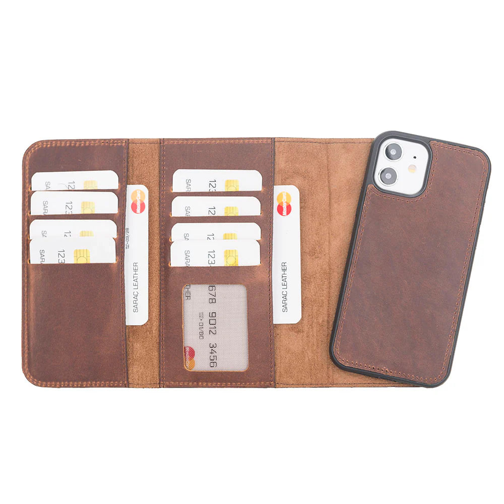 iPhone 12 Mini Leather Wallet Case Detachable RFID – Santa