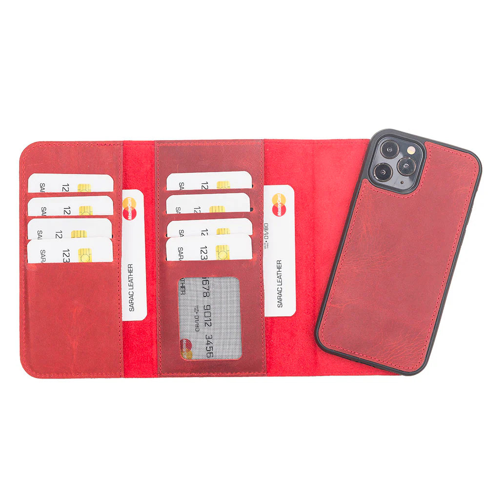iPhone 12 Pro Max Leather Wallet Case Detachable RFID – Santa