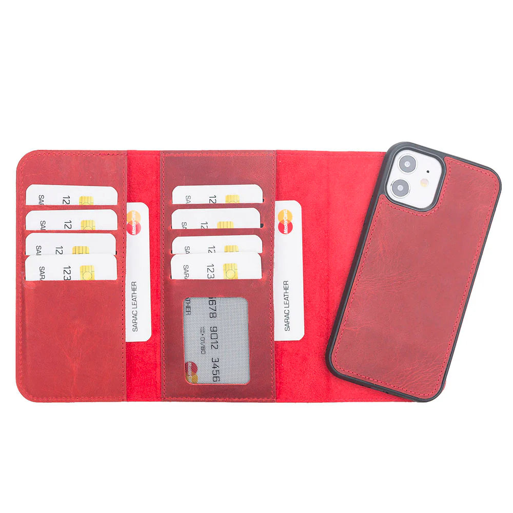 iPhone 12 Mini Leather Wallet Case Detachable RFID – Santa