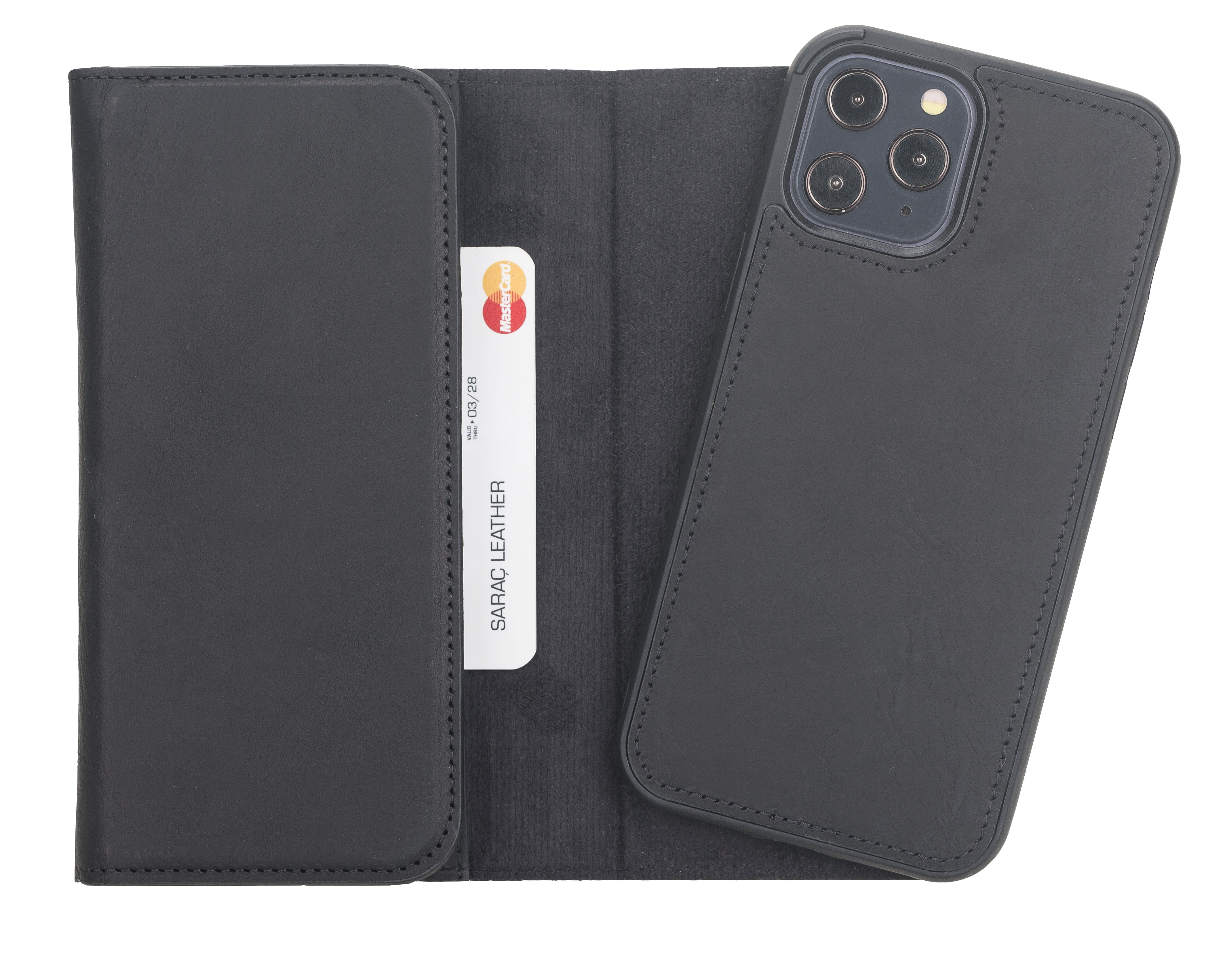 iPhone 12 Pro Max Leather Wallet Case Detachable RFID – Santa