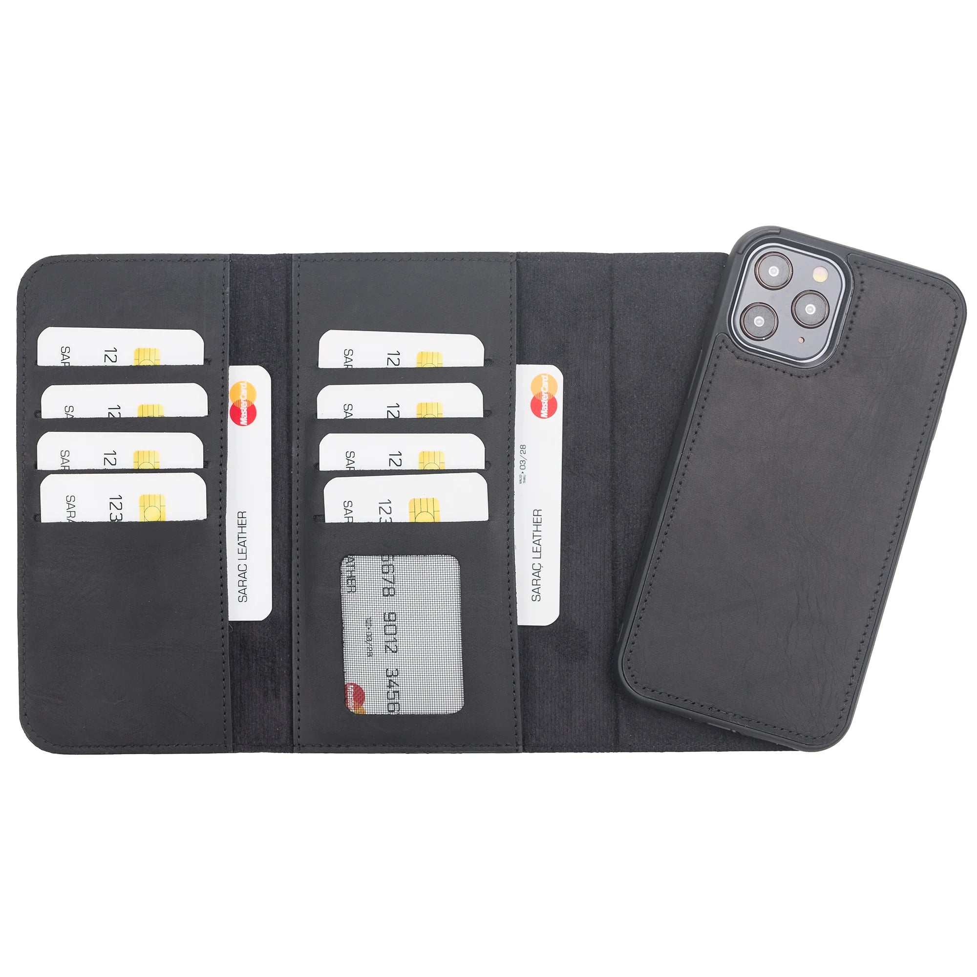 iPhone 12 Pro Leather Wallet Case Detachable RFID – Santa