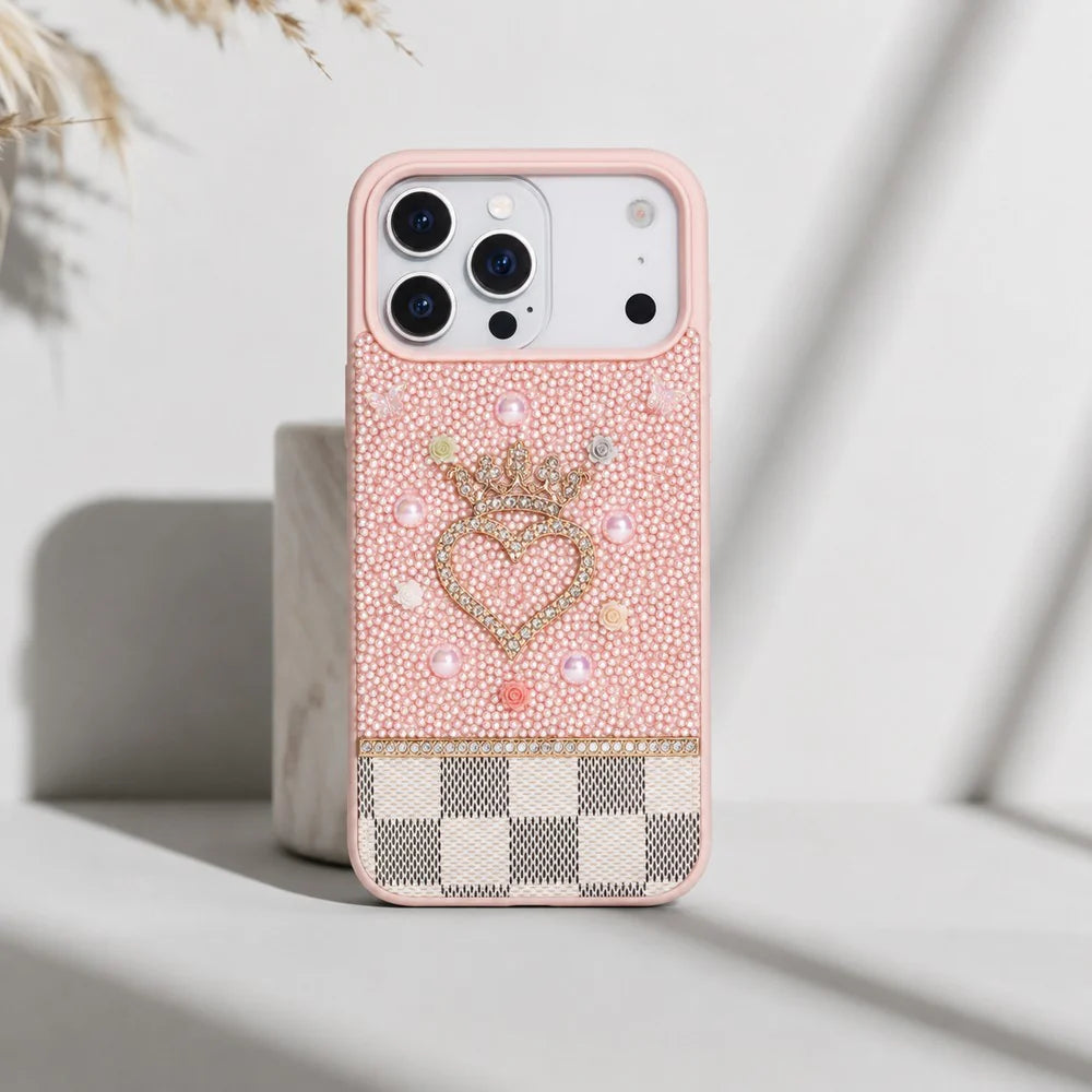 Vissel Heart Crystal Luxury Case for iPhone 17 Pro