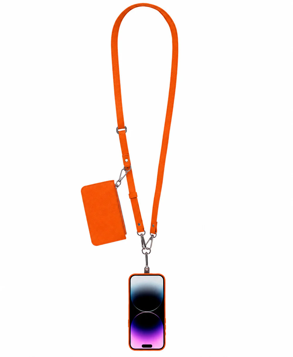 FlexGo PU Leather Phone Strap & Wallet Set – Clip-On Flex