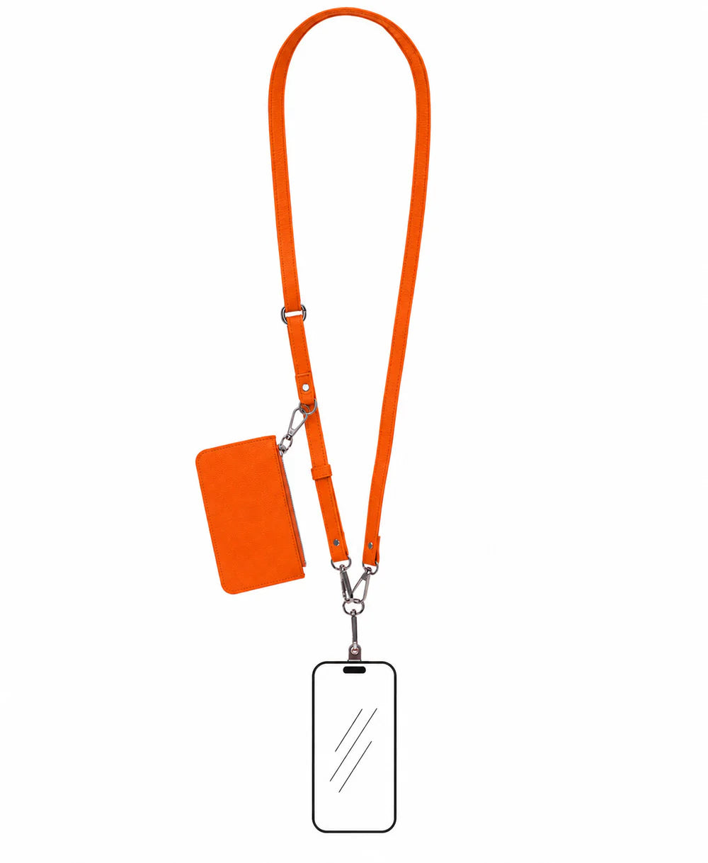 FlexGo PU Leather Phone Strap & Wallet Set – Clip-On Flex