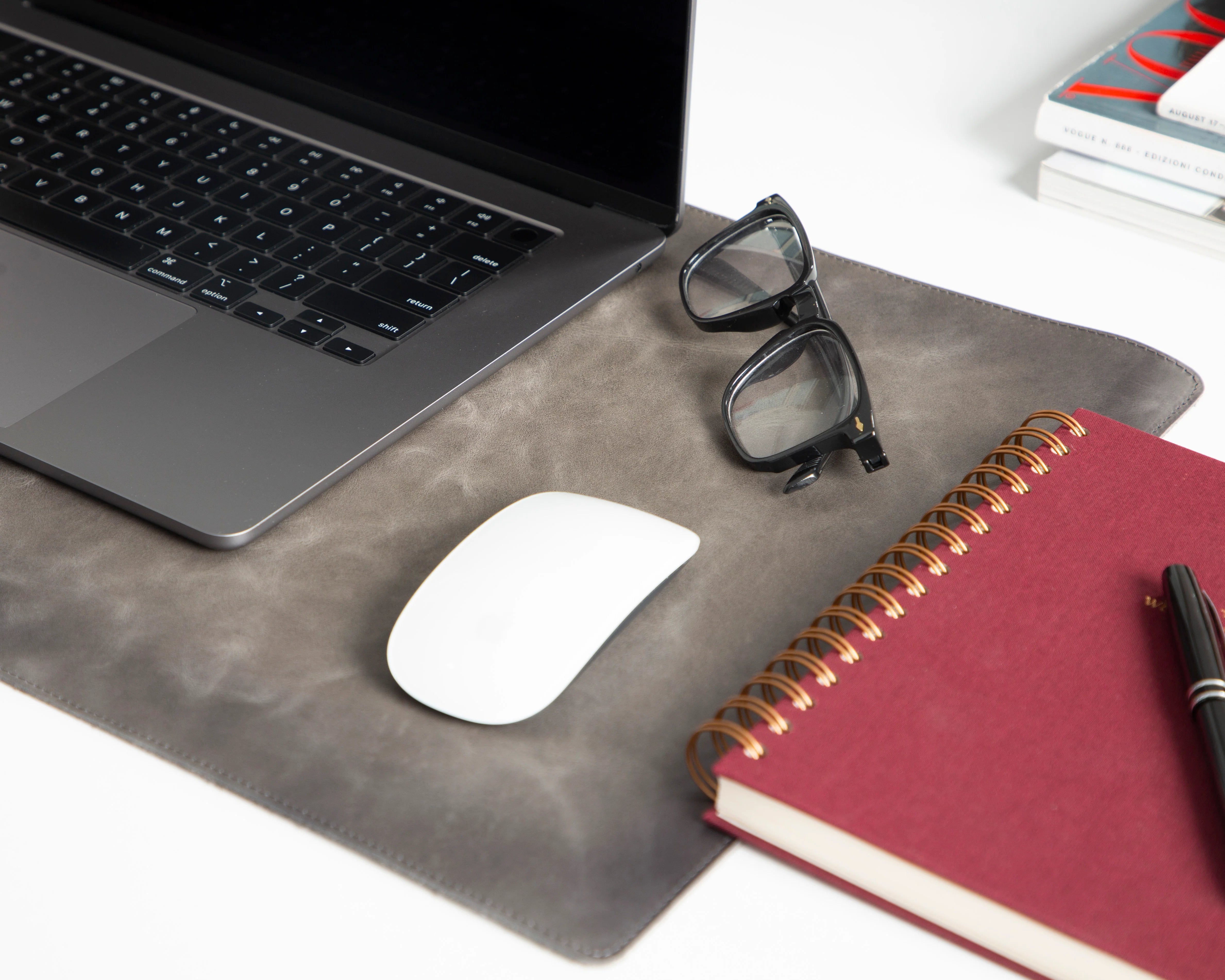 Lined Leather Desk Mat Small Size