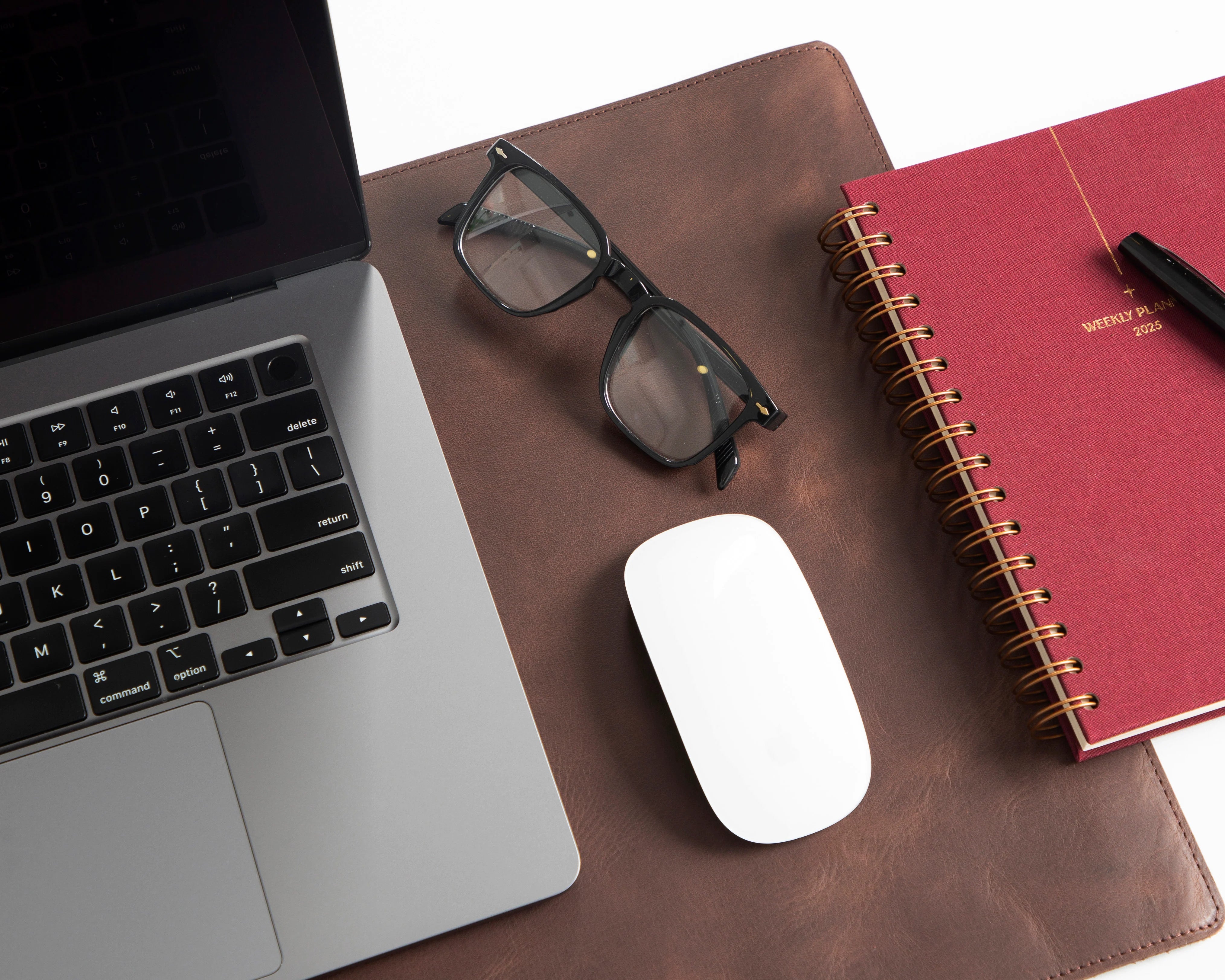 Lined Leather Desk Mat Small Size
