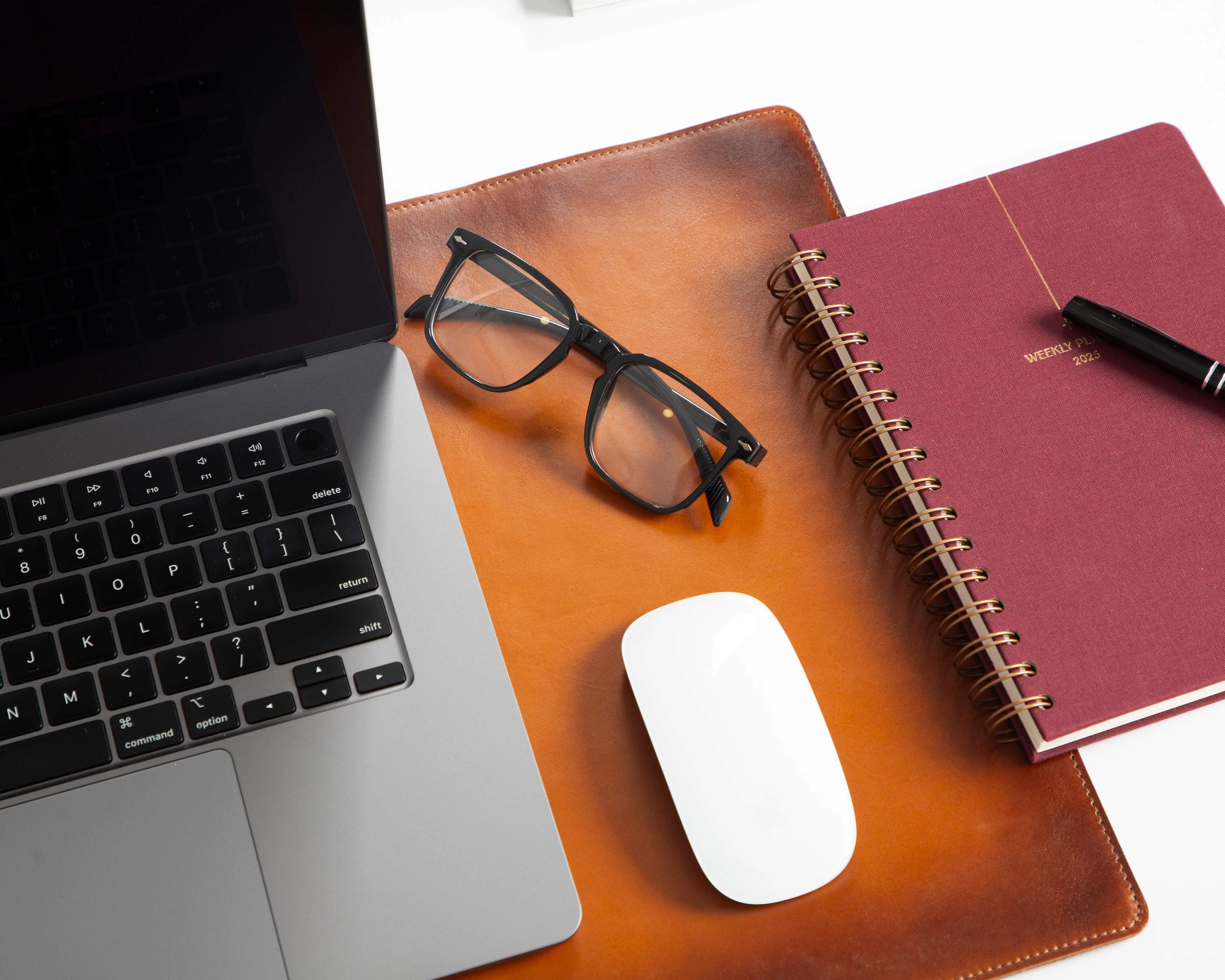 Lined Leather Desk Mat Small Size