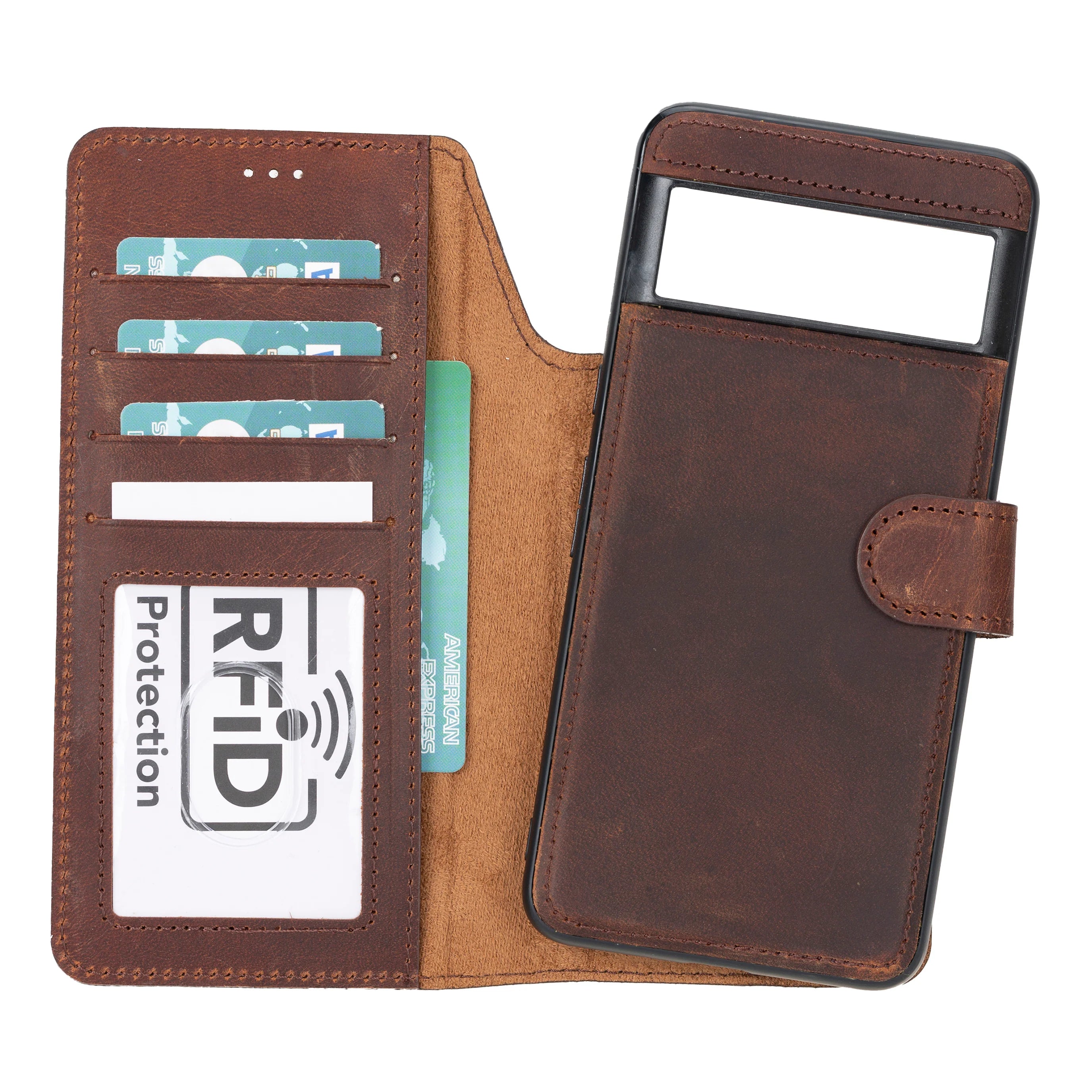 Google Pixel 10 / 10 Pro Leather Wallet Case Detachable RFID – Magic