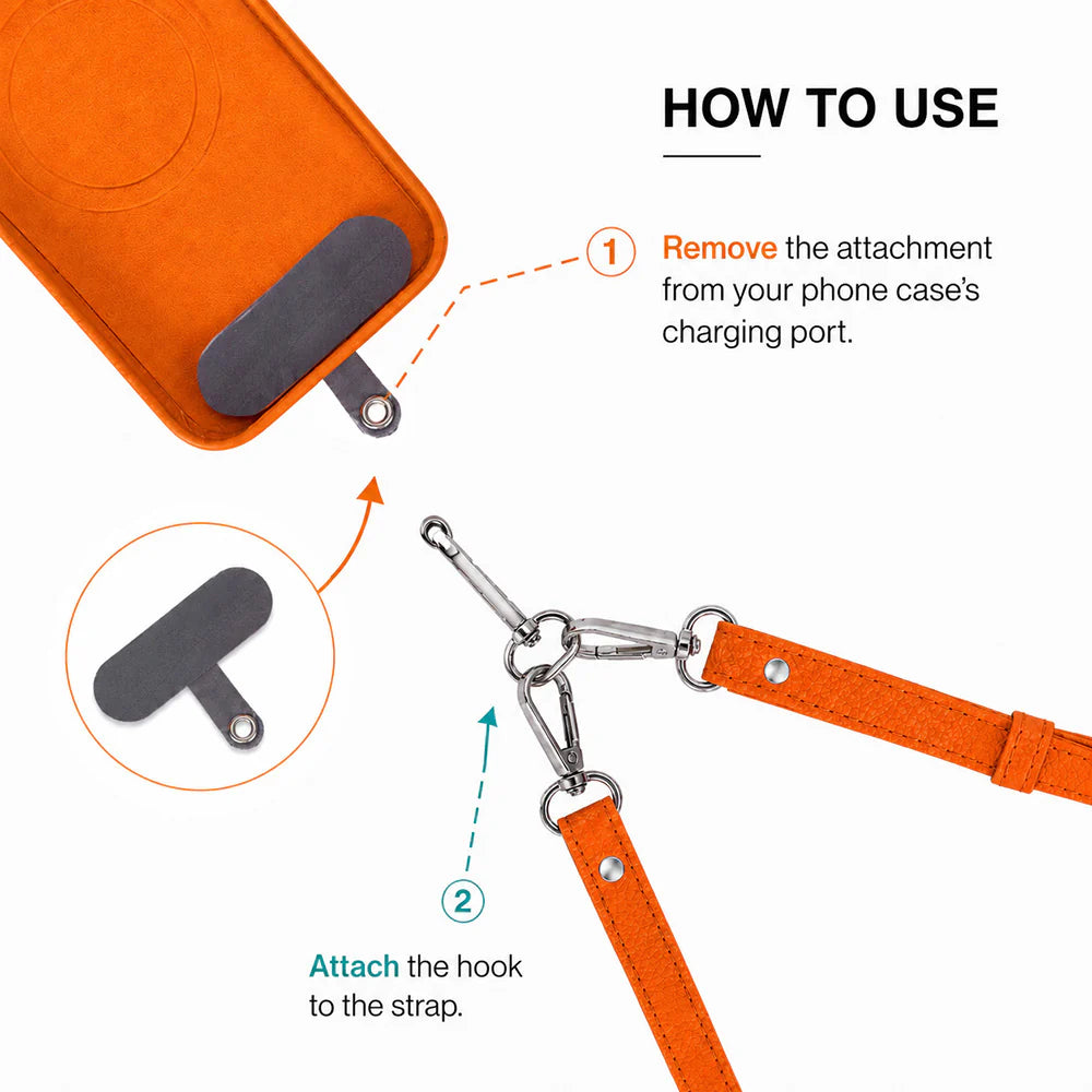 FlexGo PU Leather Phone Strap & Wallet Set – Clip-On Flex