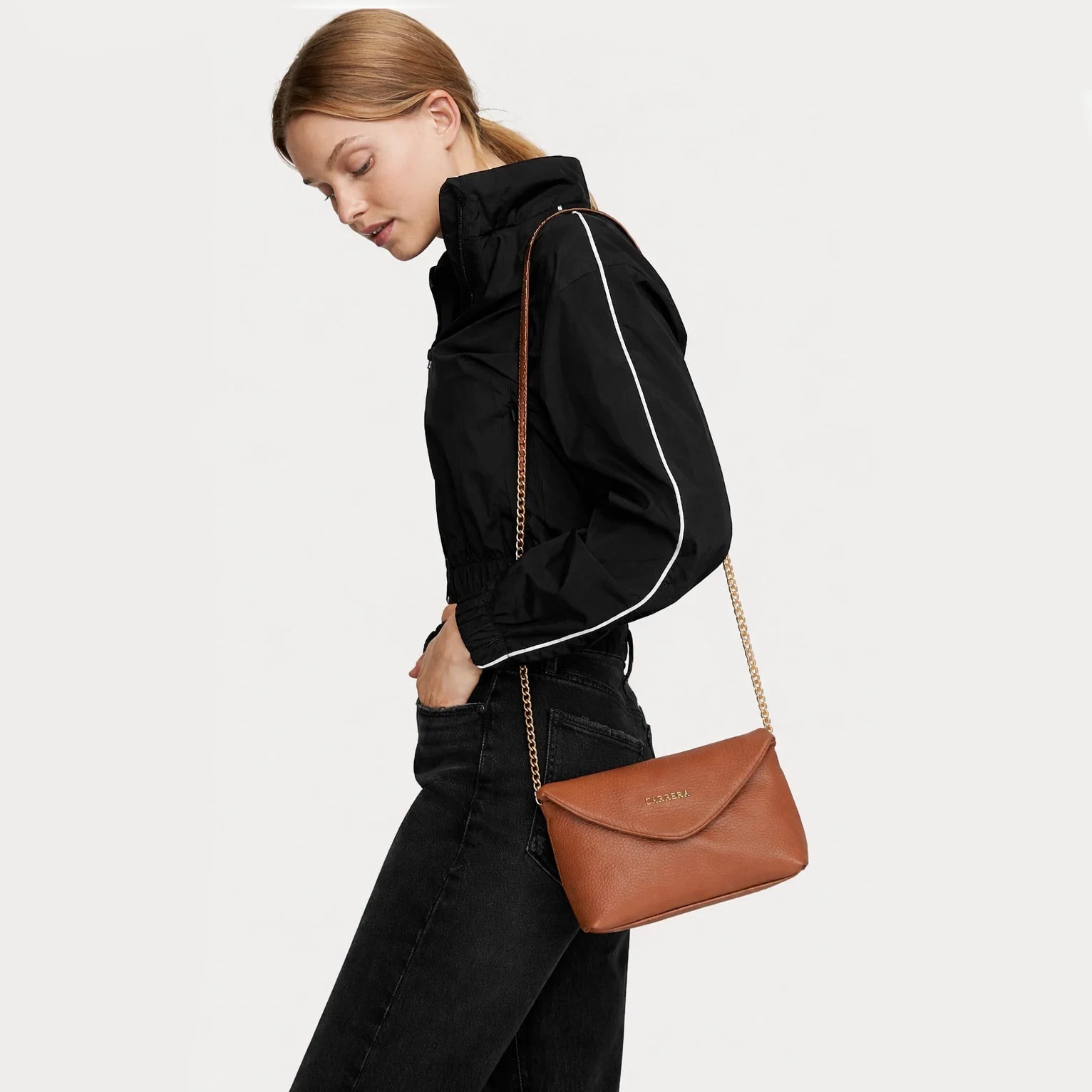 Carrera Lunera Women’s Leather Bag – Floater Leather Women’s Shoulder & Crossbody Bag with Chain Strap for Everyday Elegance | Minimal & Handcrafted