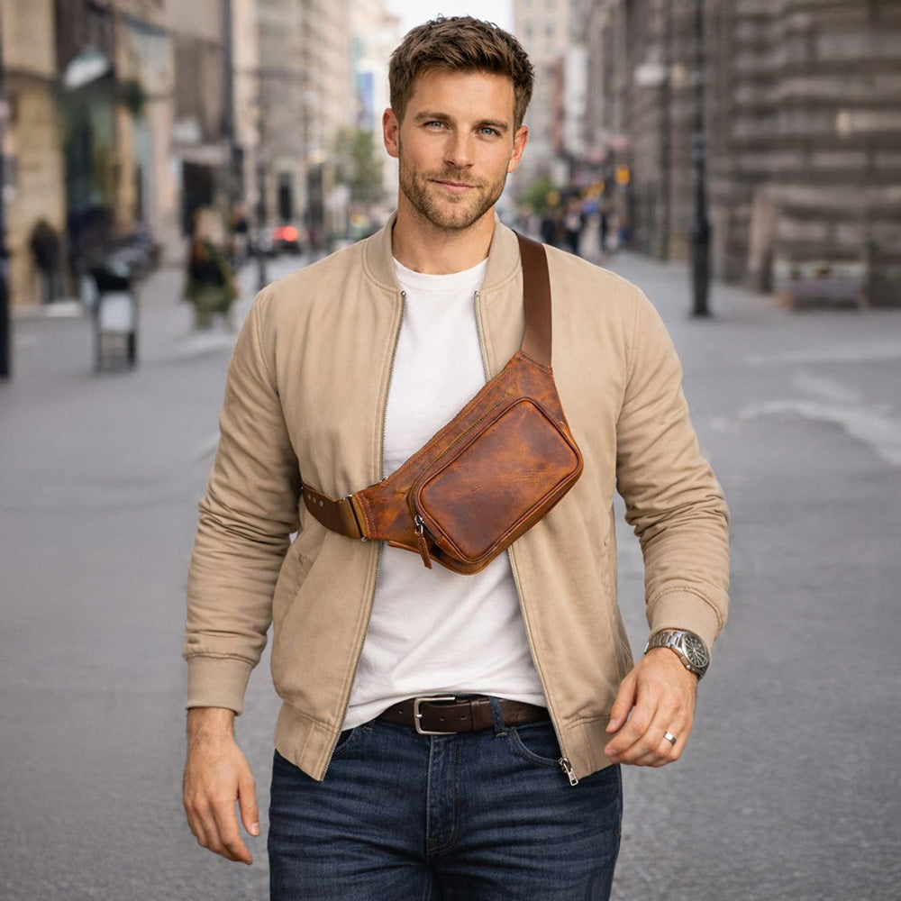 Apex Leather Waist Bag – Genuine Leather Crossbody & Waist Bag for Everyday Use | Minimal & Handcrafted