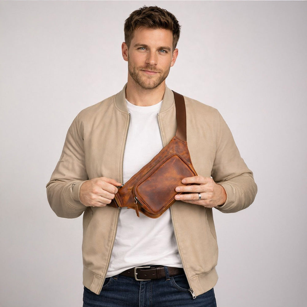 Apex Leather Waist Bag – Genuine Leather Crossbody & Waist Bag for Everyday Use | Minimal & Handcrafted