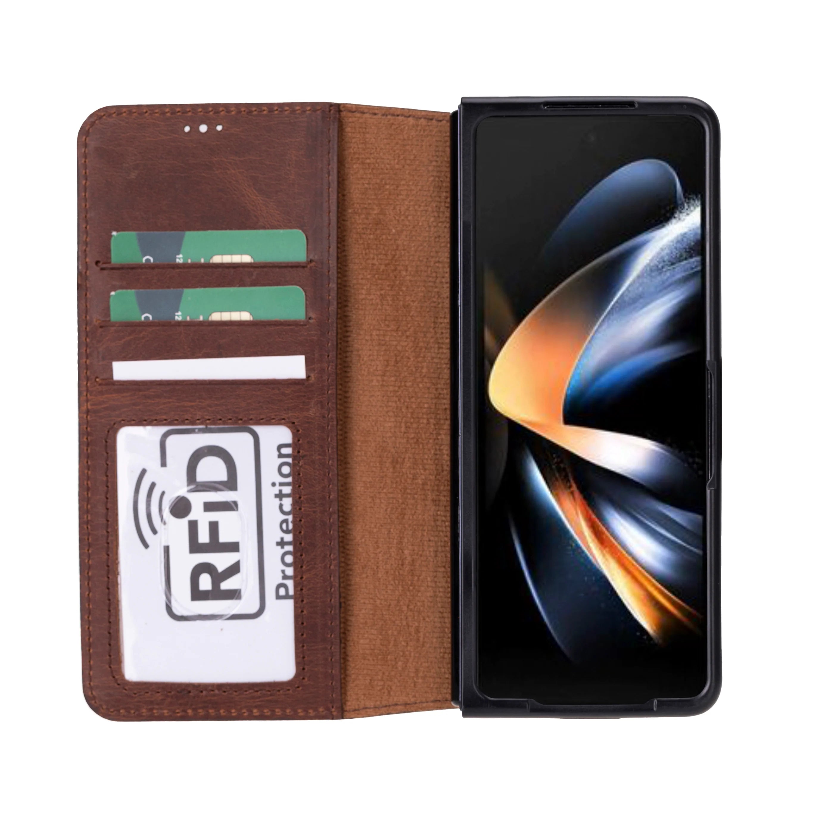 Google Pixel 10 Pro Fold Leather Folio Wallet Case RFID – Wallet ID