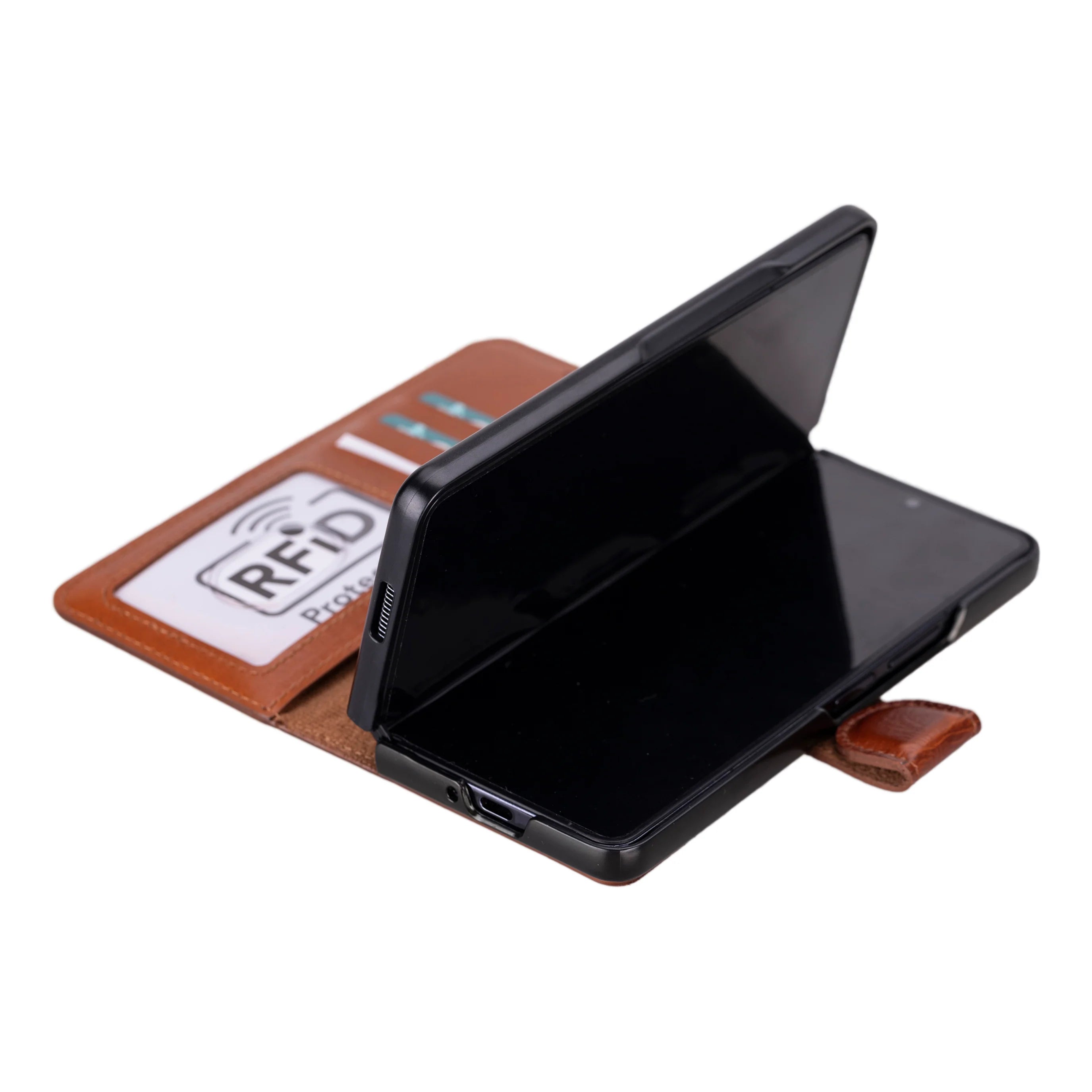 Google Pixel 10 Pro Fold Leather Folio Wallet Case RFID – Wallet ID