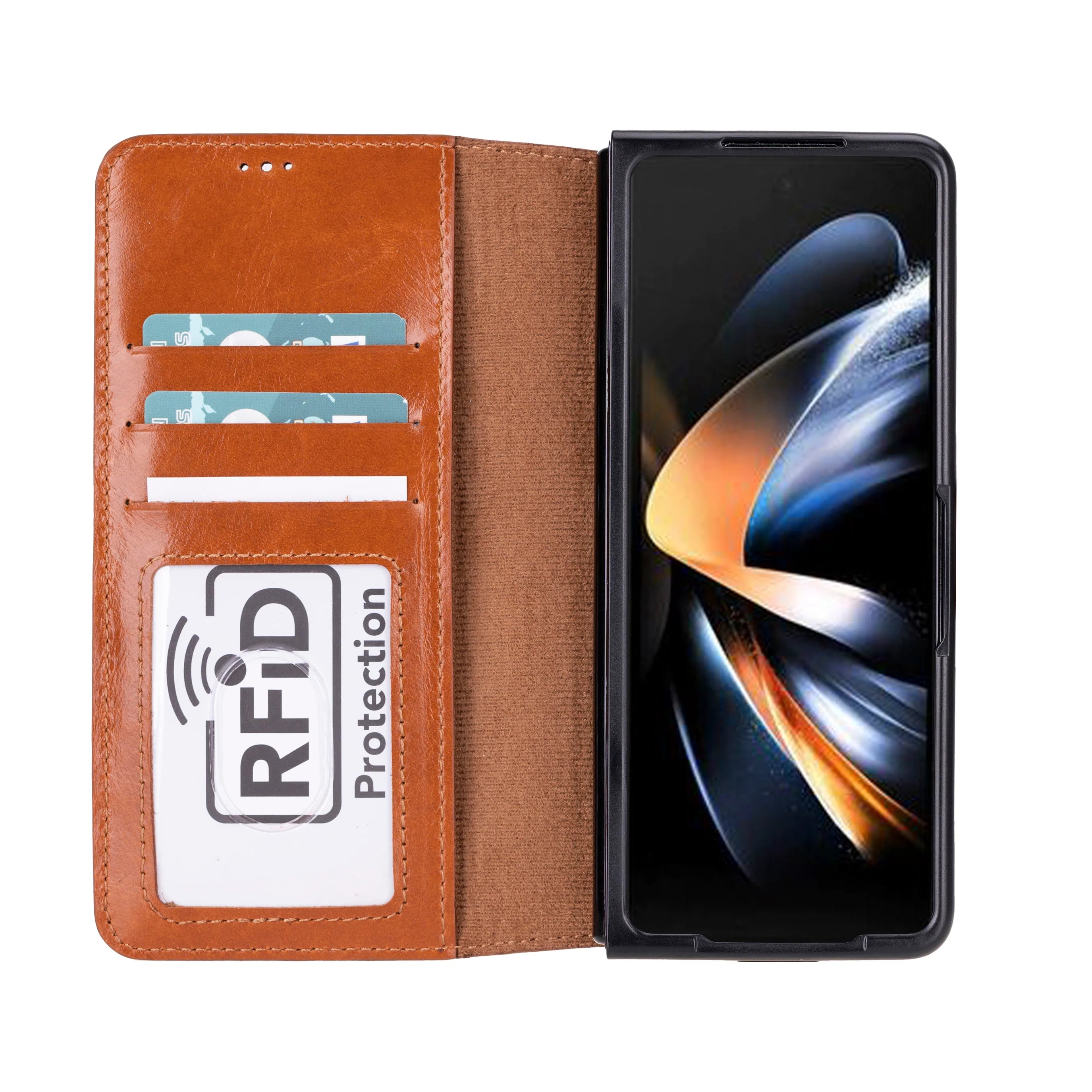 Google Pixel 10 Pro Fold Leather Folio Wallet Case RFID – Wallet ID