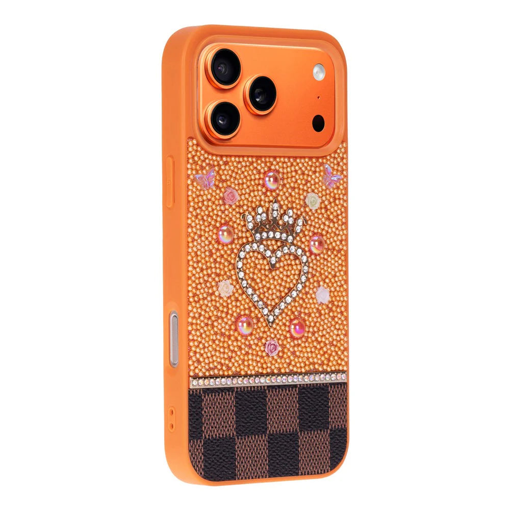 Vissel Heart Crystal Luxury Case for iPhone 17 Pro