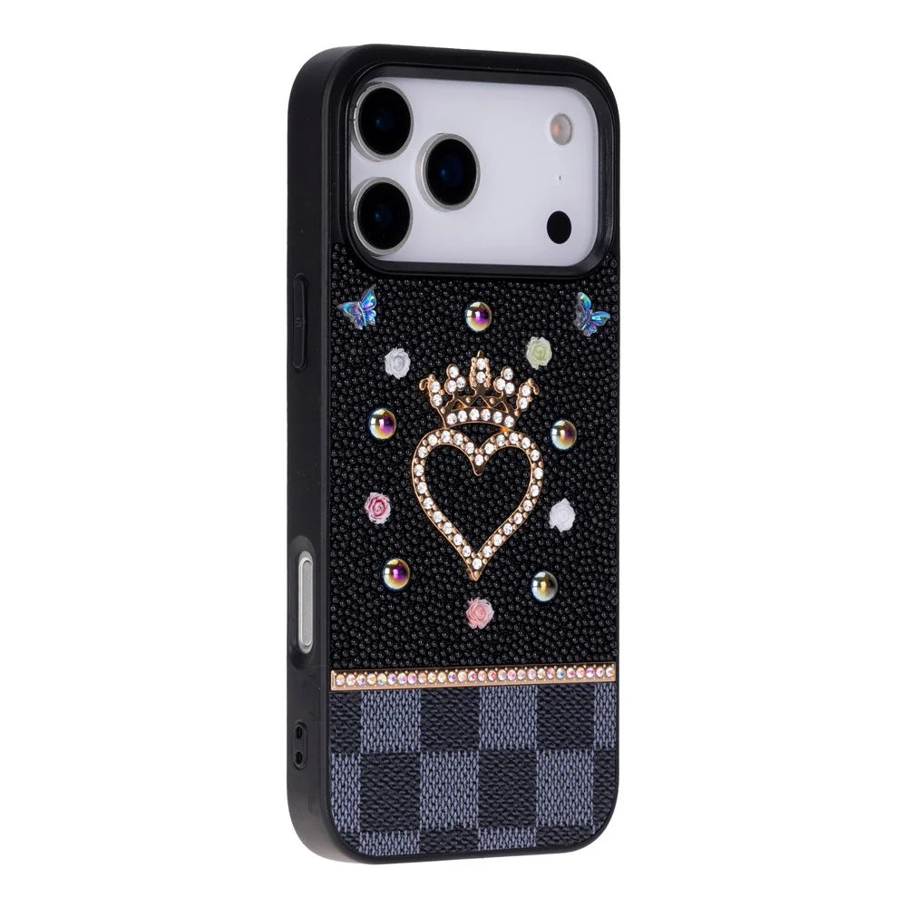 Vissel Heart Crystal Luxury Case for iPhone 17 Pro