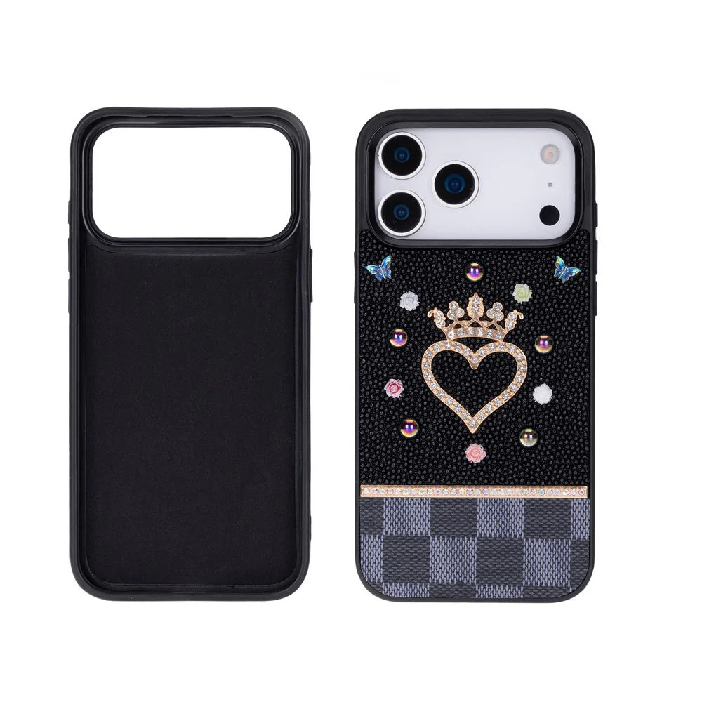 Vissel Heart Crystal Luxury Case for iPhone 17 Pro
