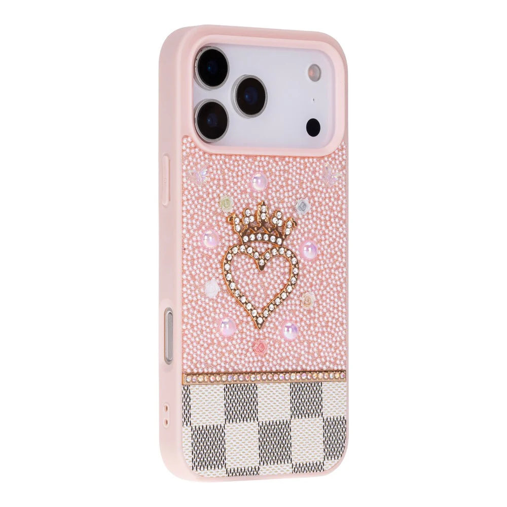 Vissel Heart Crystal Luxury Case for iPhone 17 Pro