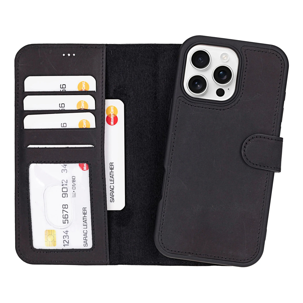 iPhone 16 Pro Max Leather Wallet Case Detachable RFID MagSafe – Liluri Series