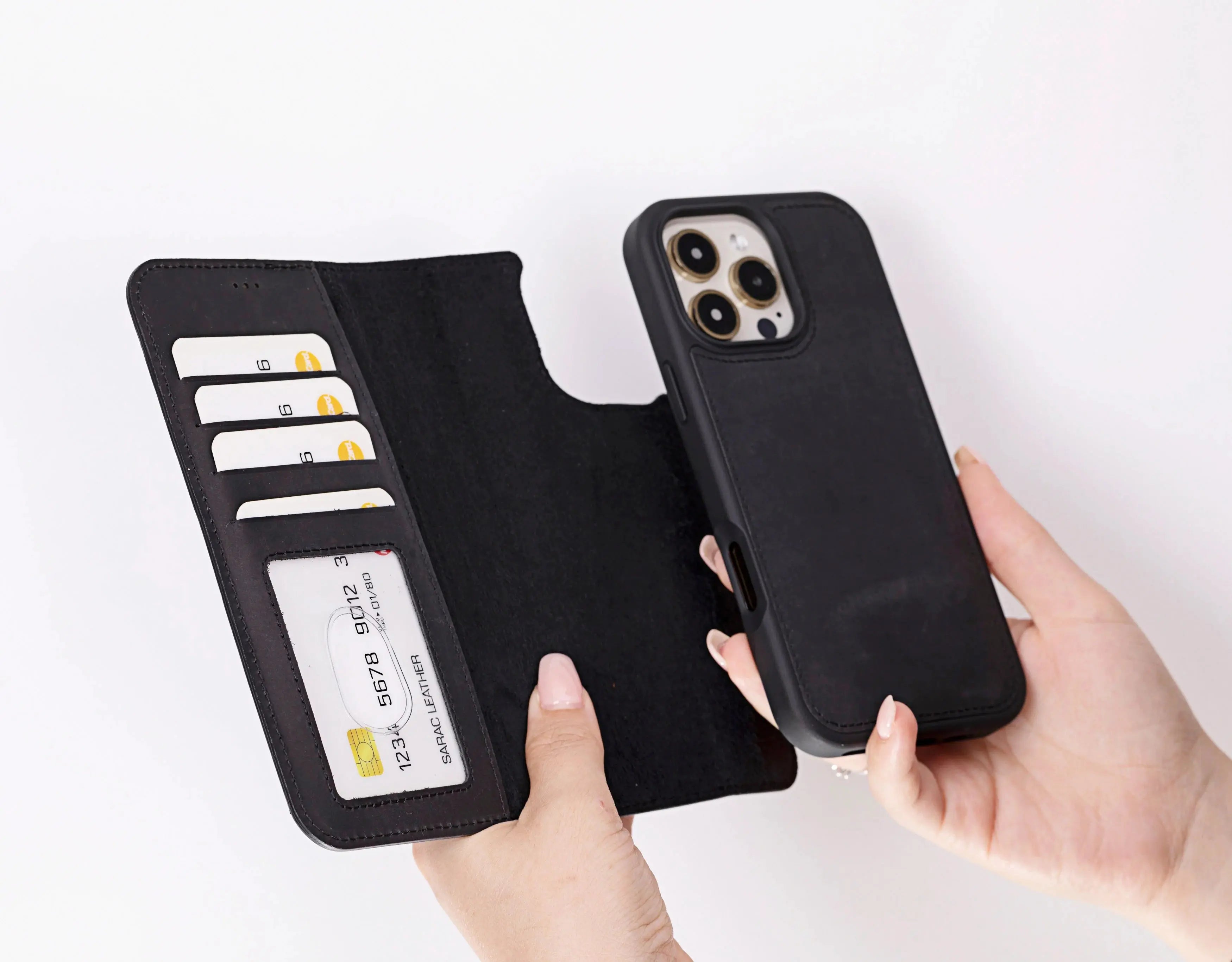 iPhone 16 Pro Max Leather Wallet Case Detachable RFID MagSafe – Liluri Series
