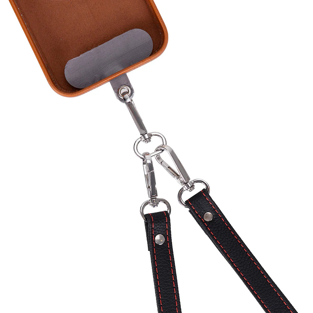FlexGo PU Leather Phone Strap & Wallet Set – Clip-On Flex