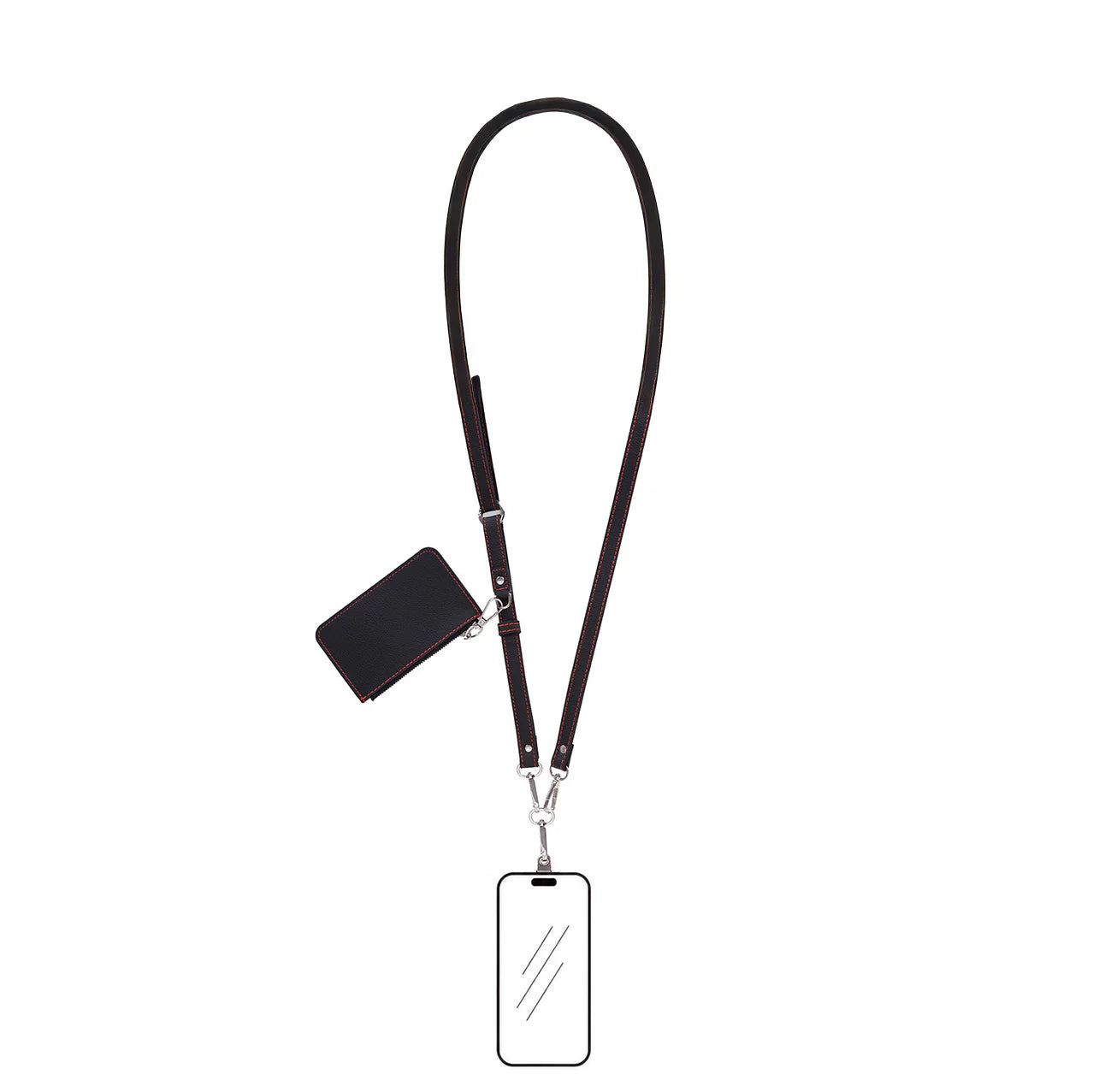 FlexGo PU Leather Phone Strap & Wallet Set – Clip-On Flex