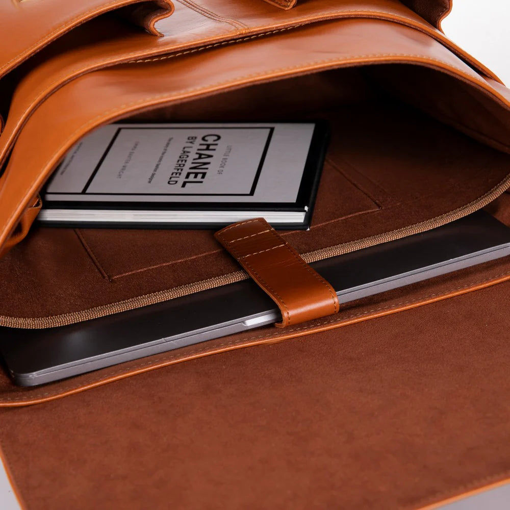 Olympus Leather Business Briefcase / Laptop Case