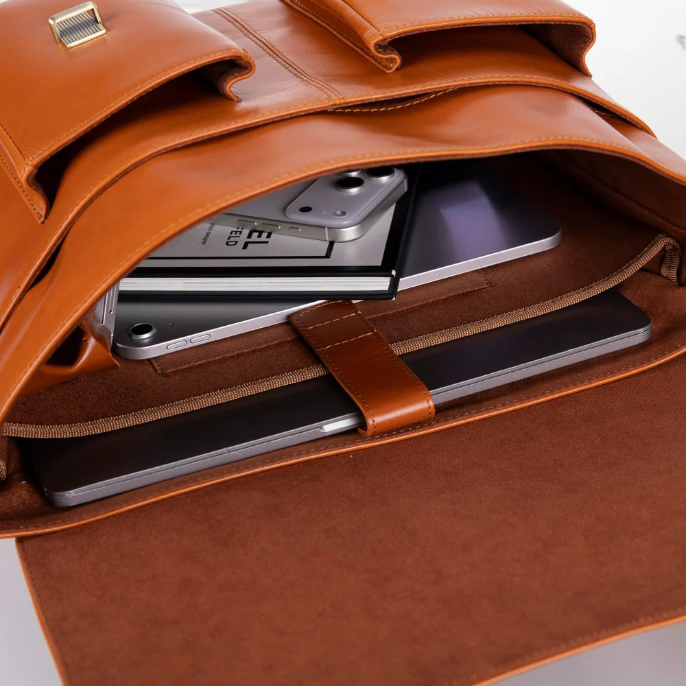 Olympus Leather Business Briefcase / Laptop Case