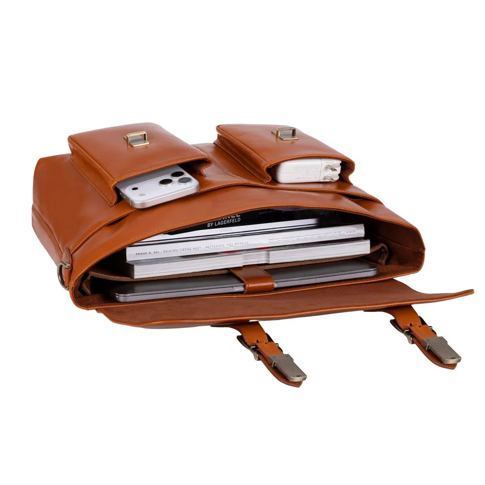 Olympus Leather Business Briefcase / Laptop Case