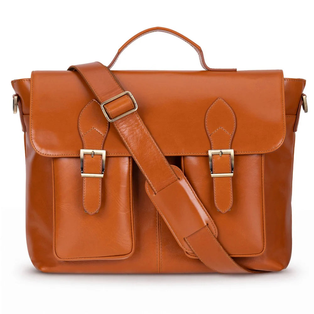 Olympus Leather Business Briefcase / Laptop Case