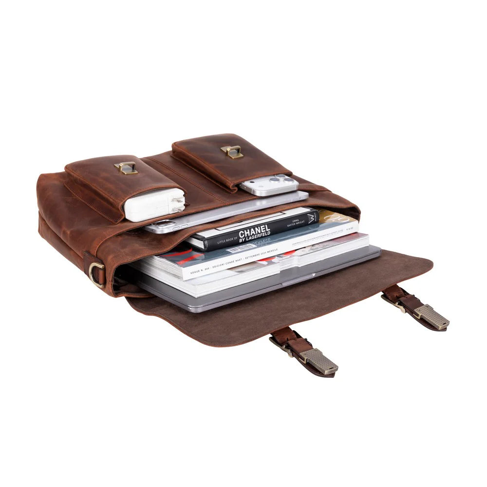 Olympus Leather Business Briefcase / Laptop Case