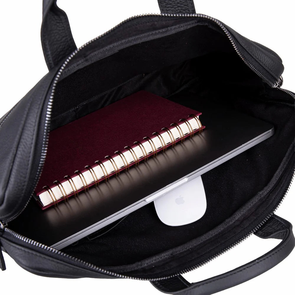 Truro Leather Business Briefcase / Laptop Case 14" with Suitcase