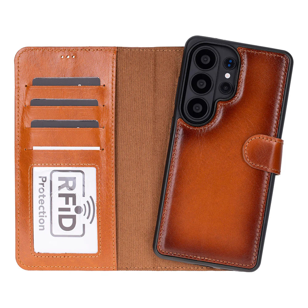 Magic Samsung Galaxy S26 Ultra Detachable Leather Wallet Case – Genuine Leather Phone Case for Everyday Carry | Minimal & Handcrafted